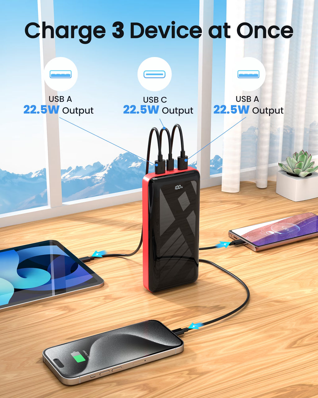 Portable Charger 50000Mah Power Bank, 22.5W Fast Charging External Battery Pack, Portable Phone Charger for Iphone Samsung, Camping