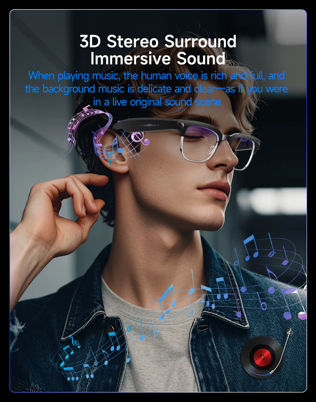 2026 Smart Glasses AI 4K UHD 8MP 800W Camera Video Call Translation Voice Assistant Music Smart Glasses Replacable Lens