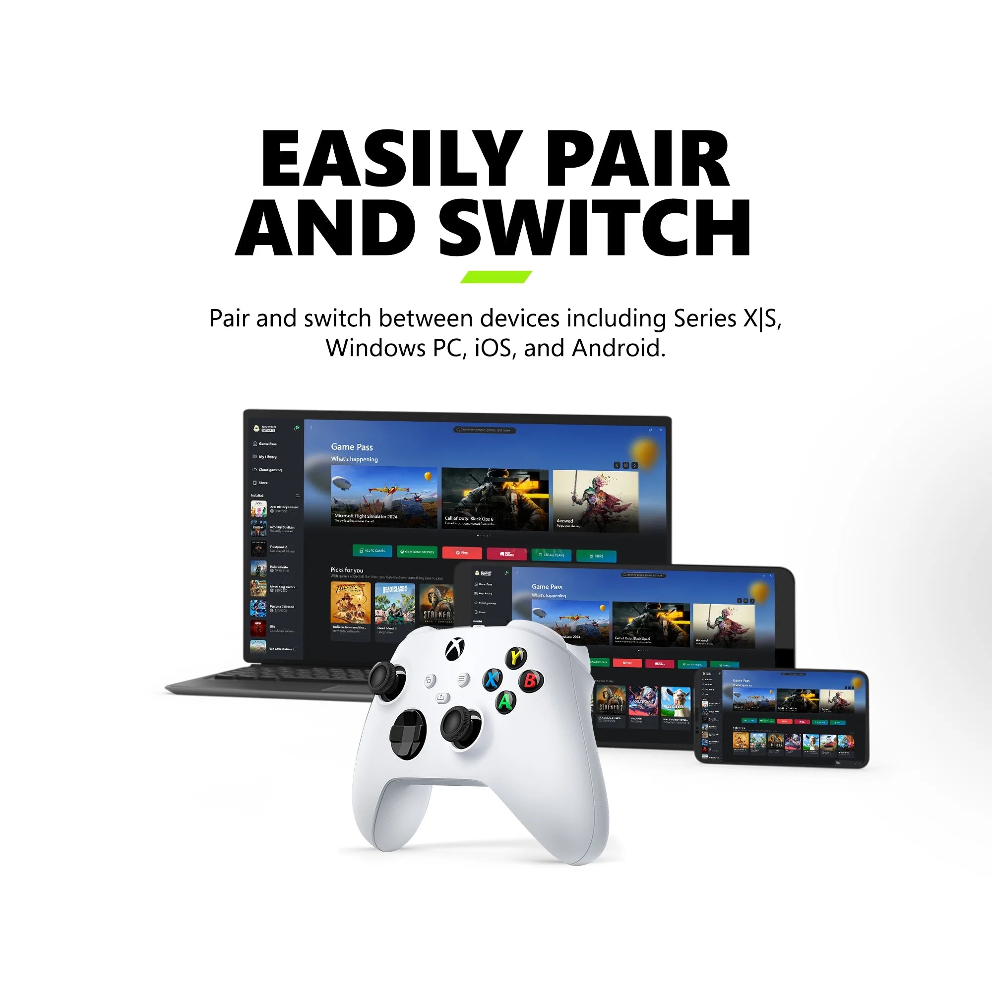 Wireless Controller – Robot White – for  Series X|S,  One, Pcs, Tvs, Mobile, and More