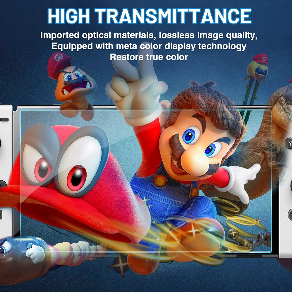 Tempered Glass Screen Protector 3 Pack for Switch OLED Model 2021 New with Transparent HD Clear Screen Protector for Switch OLED 7'' anti Scratch Bubble Free Design - 3 Pack
