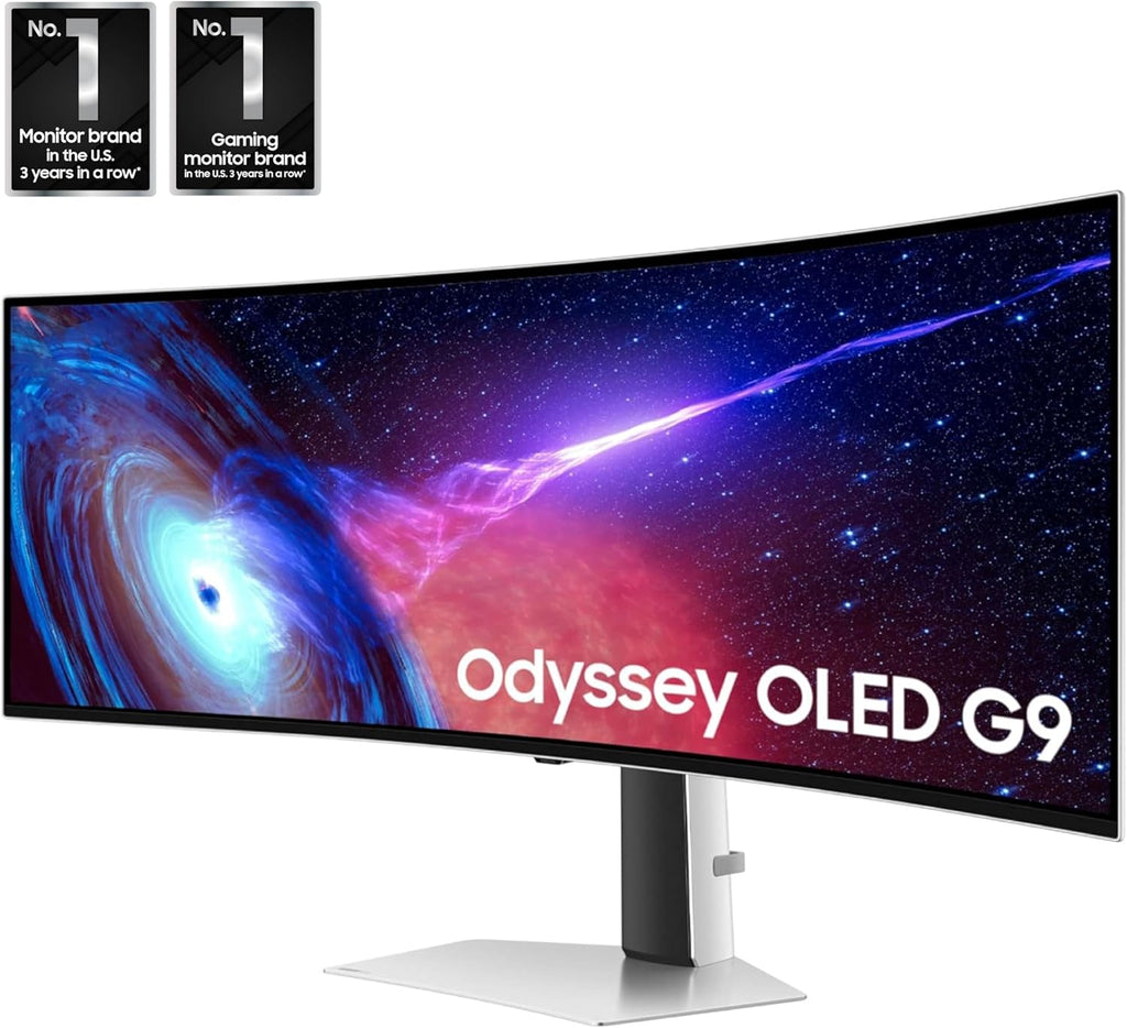 Samsung 49" Odyssey (G93SC) Series QD-OLED Curved Gaming Monitor | 240Hz, 0.03Ms, DQHD, G-Sync Compatible, Freesync Premium Pro, Adjustable Stand (LS49CG932SNXZA)