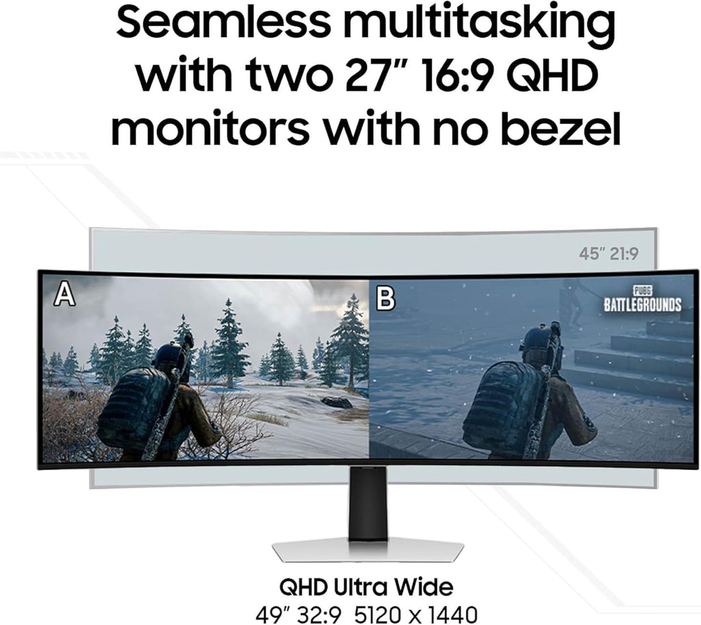 Samsung 49" Odyssey (G93SC) Series QD-OLED Curved Gaming Monitor | 240Hz, 0.03Ms, DQHD, G-Sync Compatible, Freesync Premium Pro, Adjustable Stand (LS49CG932SNXZA)
