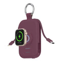 Portable Charger,5000Mah Power Bank - Apple Watch Charger with Built-In Cables,Travel-Ready Portable Charger for Iphone 16/15/14 ,Android , Apple Watch, Wine Red