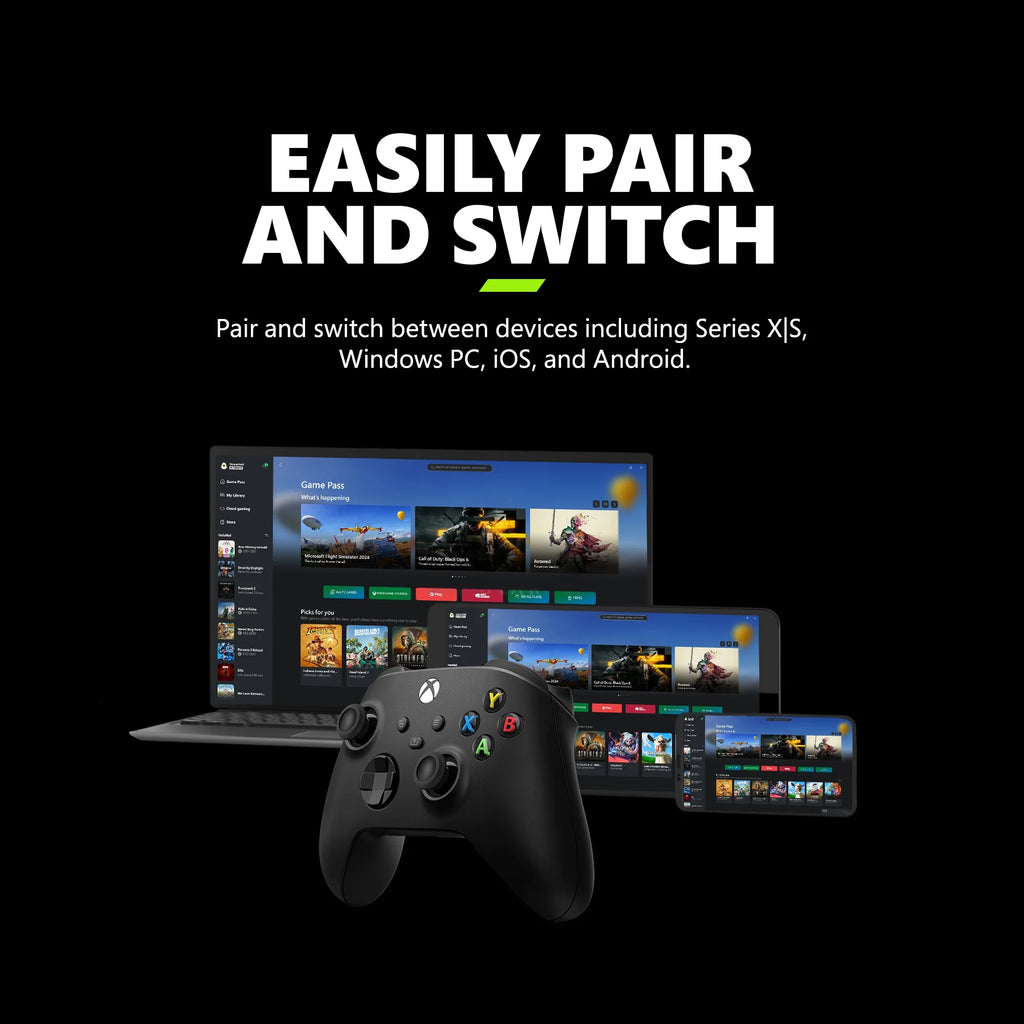 Wireless Controller – Carbon Black – for  Series X|S,  One, Pcs, Tvs, Mobile, and More