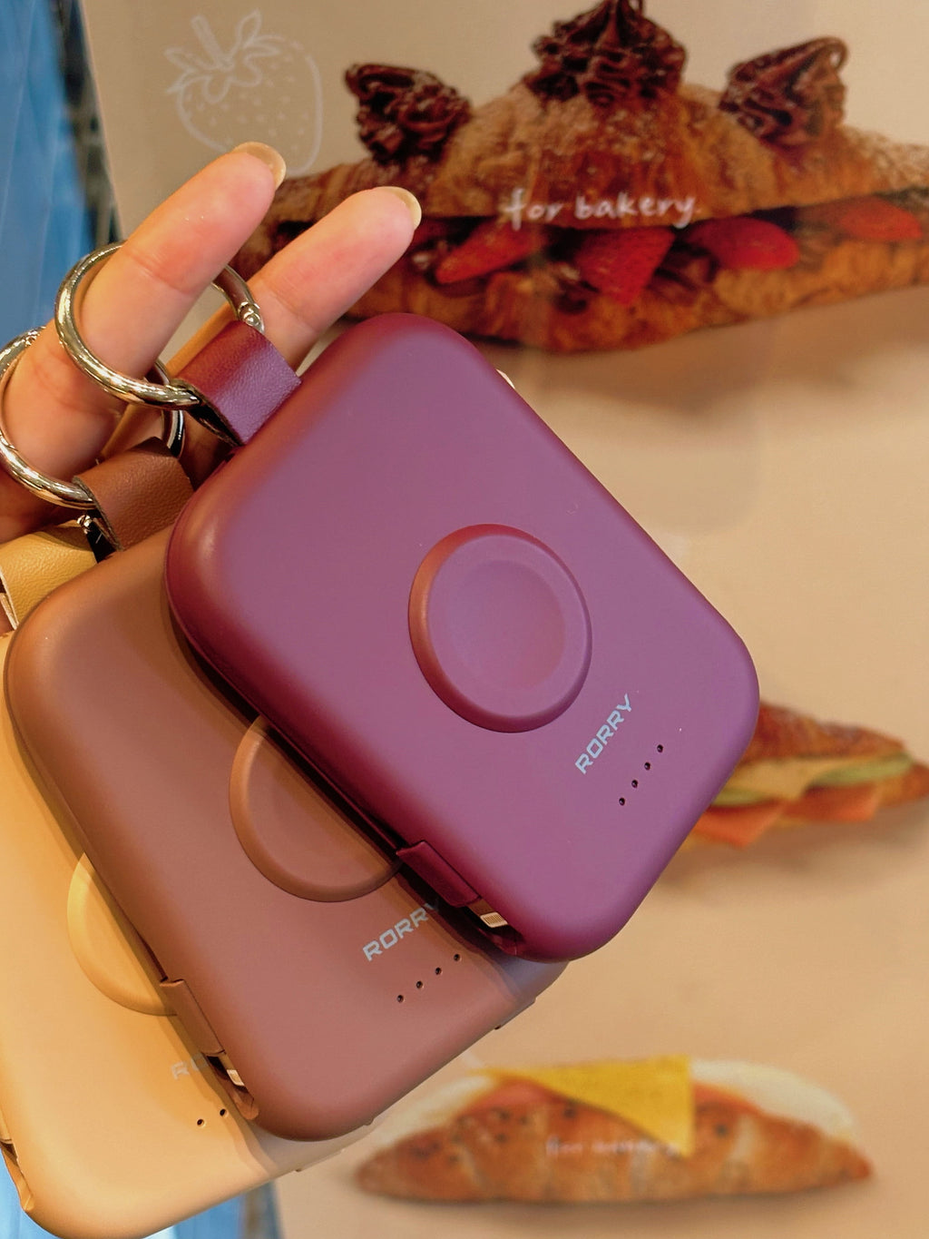 Portable Charger,5000Mah Power Bank - Apple Watch Charger with Built-In Cables,Travel-Ready Portable Charger for Iphone 16/15/14 ,Android , Apple Watch, Wine Red