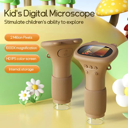 Kids Microscope - 1000X Buggy Lens Portable Microscope for Kids, Photo & Video Miniscope Pocket Microscope Toy, 2'' Digital Screen | Ideal for Boys & Girls Age 3-12