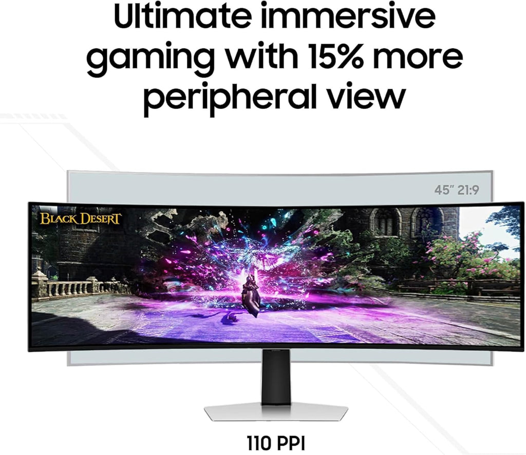 Samsung 49" Odyssey (G93SC) Series QD-OLED Curved Gaming Monitor | 240Hz, 0.03Ms, DQHD, G-Sync Compatible, Freesync Premium Pro, Adjustable Stand (LS49CG932SNXZA)