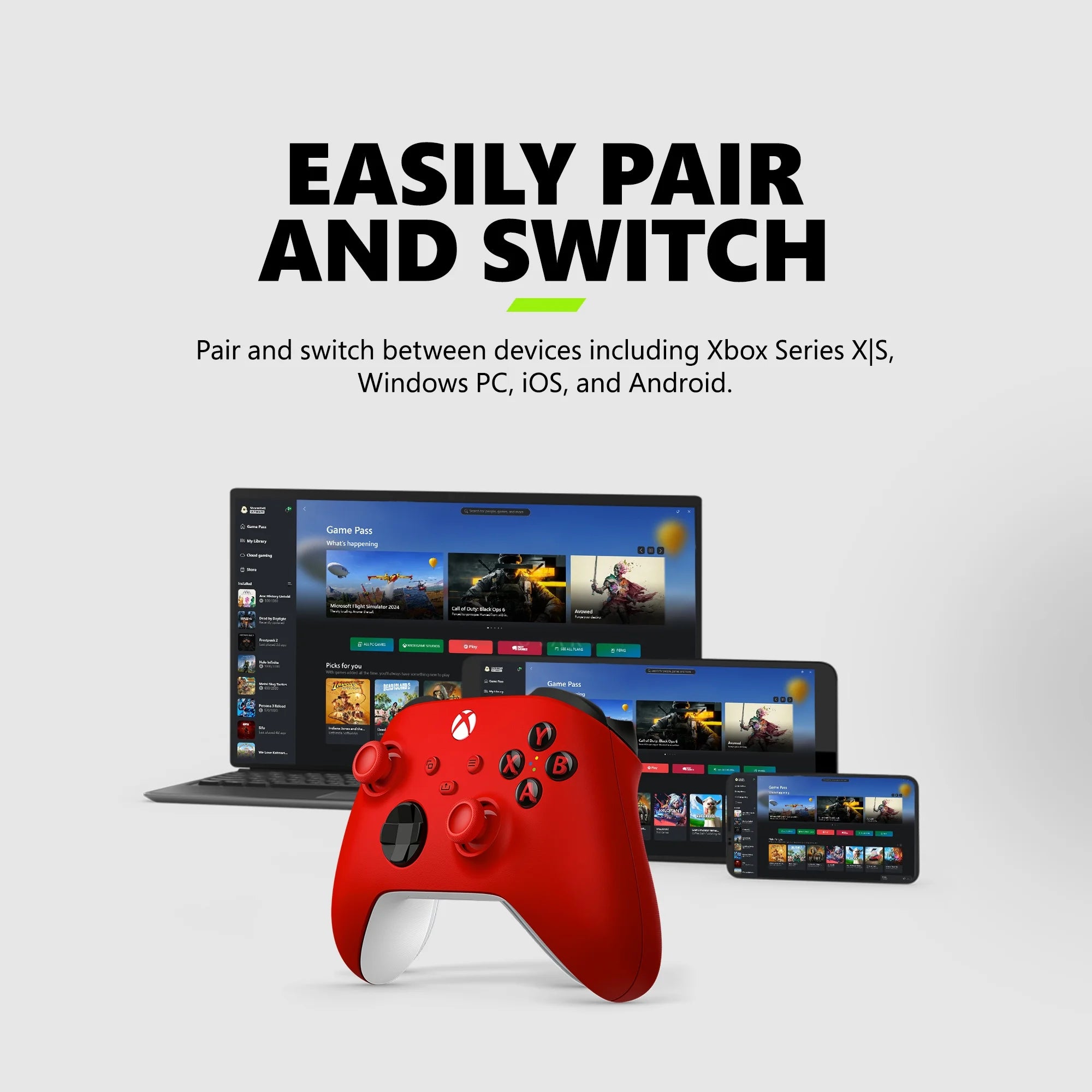 Wireless Controller – Pulse Red – for  Series X|S,  One, Pcs, Tvs, Mobile, and More