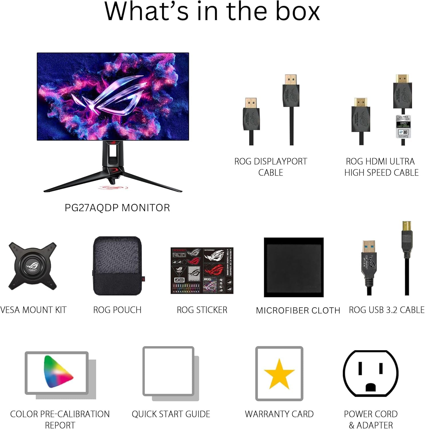 ASUS ROG PG27AQDP 27 Inch 1440P 480Hz OLED Gaming Monitor | Custom Heatsink, 0.03Ms, G-SYNC Compatible, WOLED, Displayhdr 400, AI Assistant, True 10-Bit, 99% DCI-P3, for PS5 and Xbox